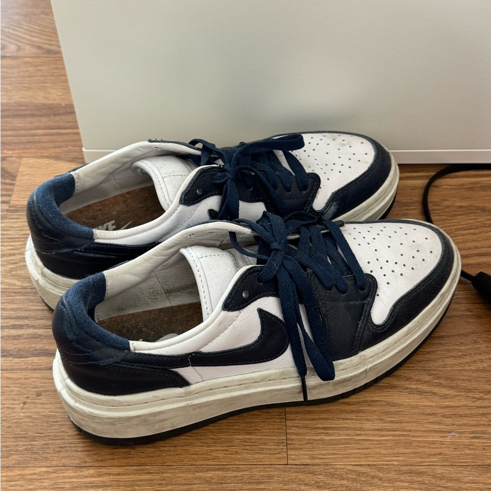 Nike Navy and Cream Platform Sneakers